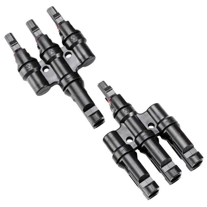 1 Pair MC4 3 to 1 T-Branch M/F Connectors for Solar Panel Cable Combiner IP67 PV