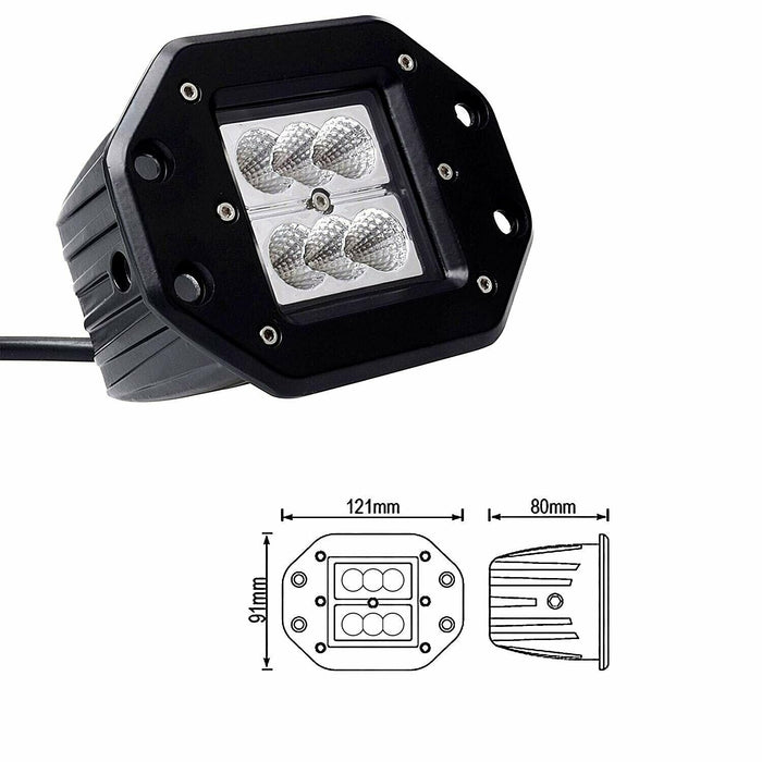 2 x 4inch LED Work Light Bar Flood 12V 24V 5" Lamp