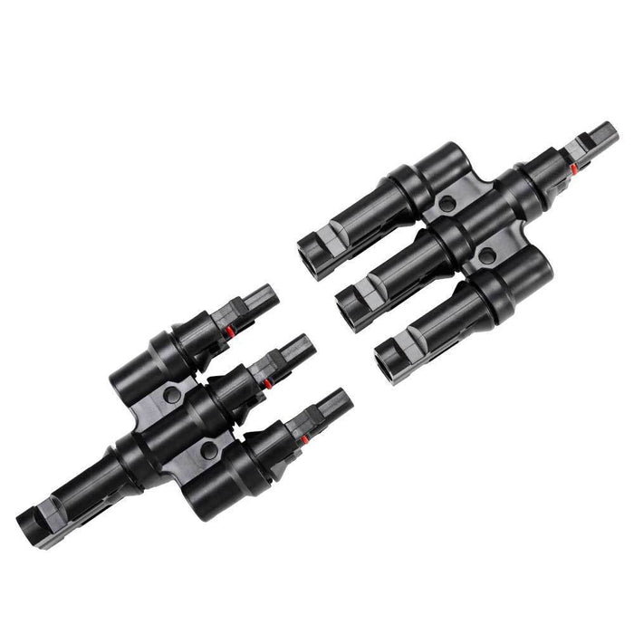 1 Pair MC4 3 to 1 T-Branch M/F Connectors for Solar Panel Cable Combiner IP67 PV