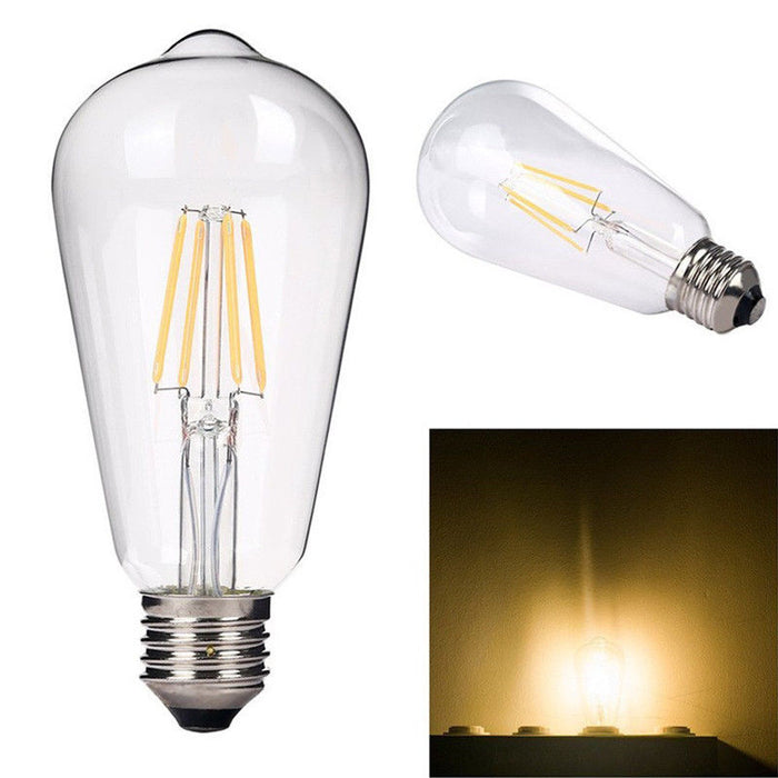ST64 Edison LED Filament Light Bulb 4W E27 Warm White 2300K Vintage Globe