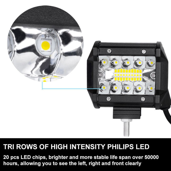 2x 4inch CREE LED Work Light Bar Spot Flood OffRoad Driving Reverse 4x4 Ford