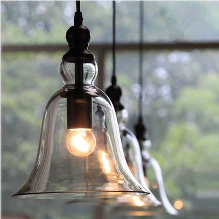 Glass Bell Pendant Hanging Light Lamp Vintage Lamp