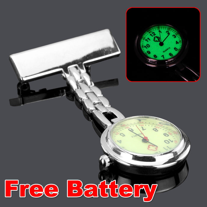 Nurse Watch Brooch Luminous Pocket