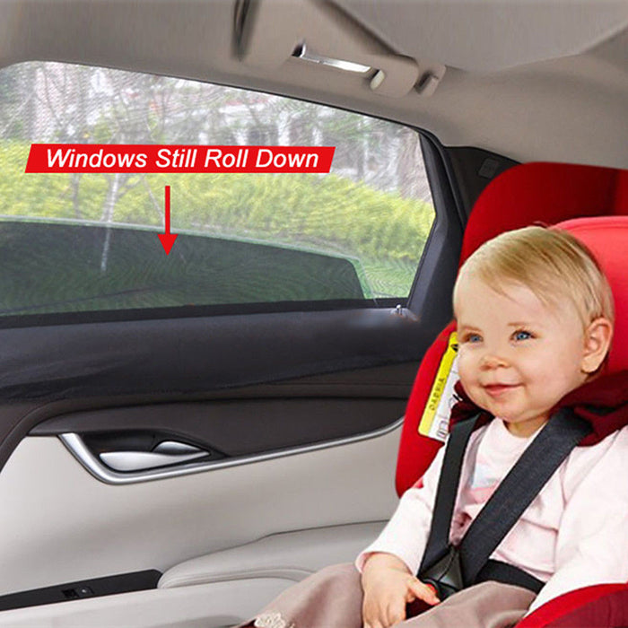 2x Universal Sun Shades Rear Side Seat Car Window Socks Protection