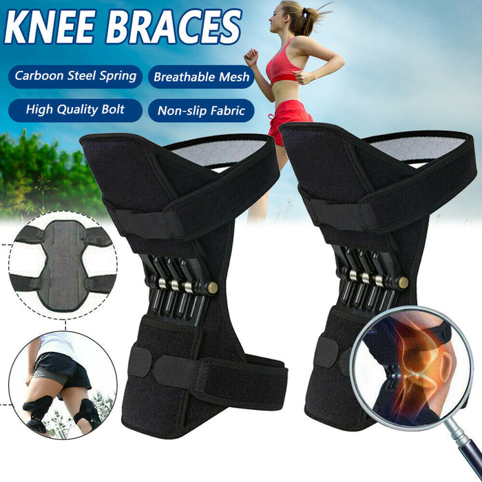 Power Knee Support Pads with Rebound Spring Joint Stabilizer