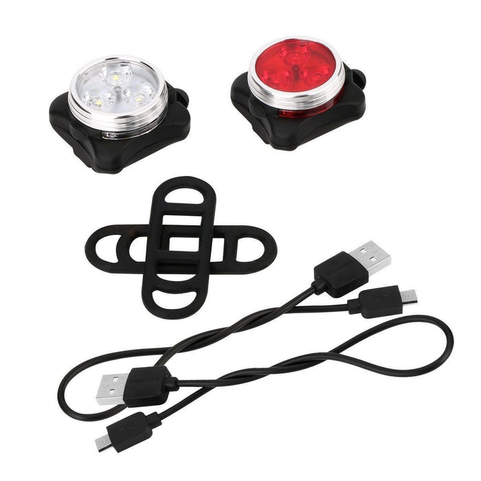 USB Rechargeable LED Bike Light Set
