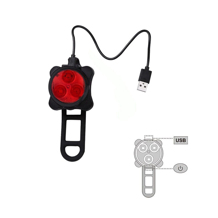 USB Rechargeable LED Bike Light Set