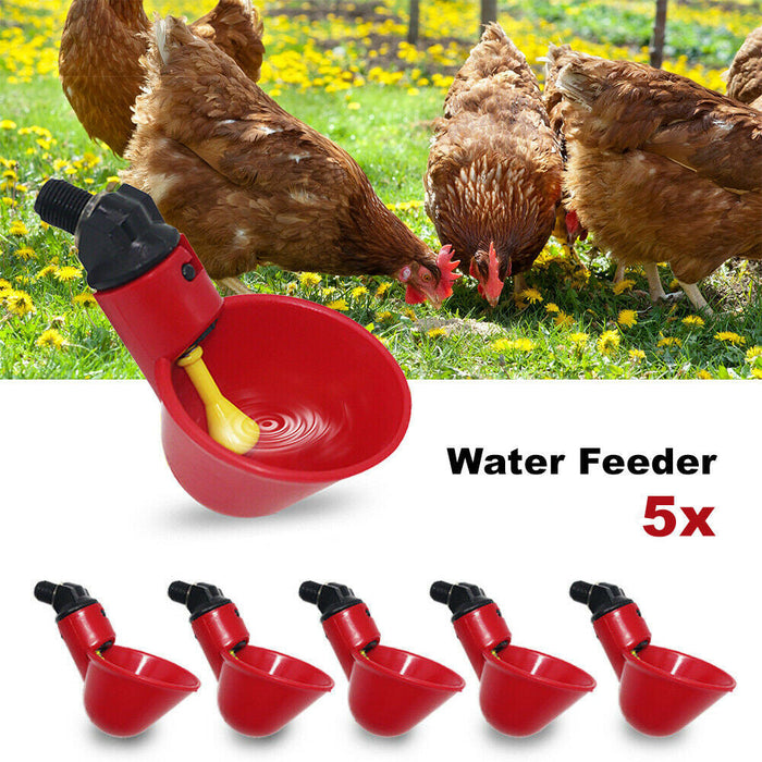 Automatic Cups Water Feeder Drinker Chicken Waterer Poultry Chook Bird