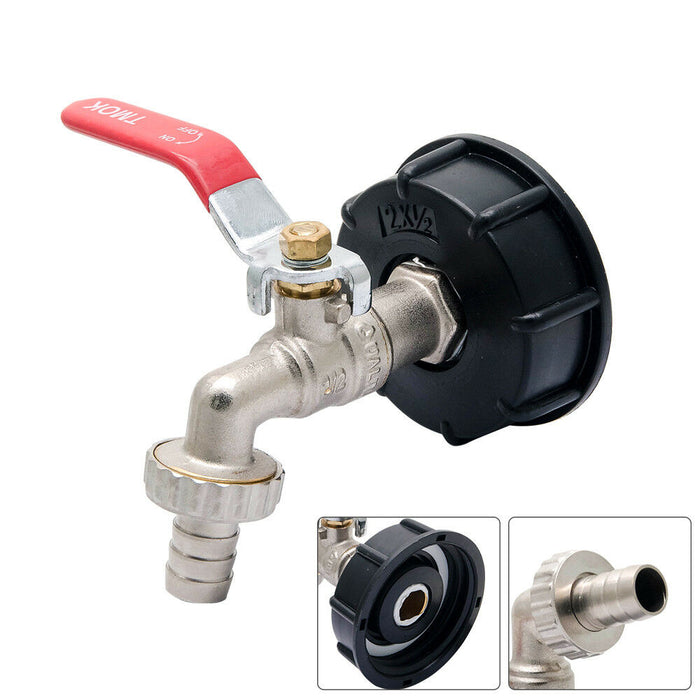 IBC Tank Adapter S60X6 To Brass Garden Tap With 1/2" Hose Fitting Oil Fuel Water
