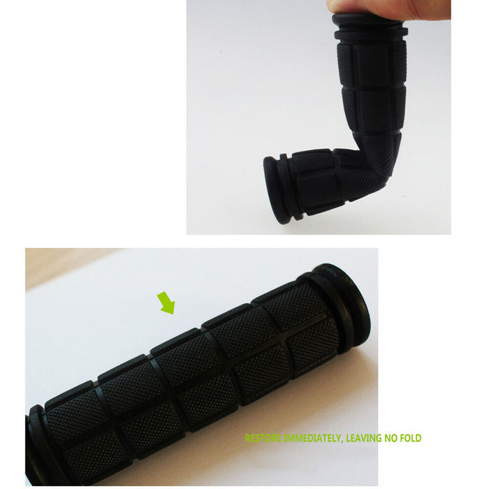 Black Rubber Bicycle Handlebar Grips 22.2mm -  Non-Slip (1 Pair)