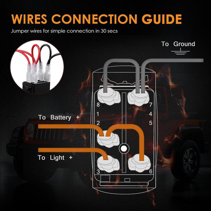 Universal LED Work Light Bar Wiring Loom Harness Kit With fuse and relay For SUV