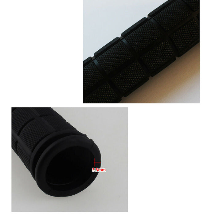 Black Rubber Bicycle Handlebar Grips 22.2mm -  Non-Slip (1 Pair)