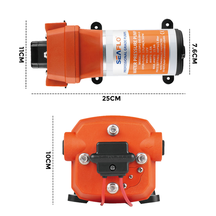 12V SEAFLO Marine Grade Water Pressure Pump 17LPM Caravan Boat RV Agriculture