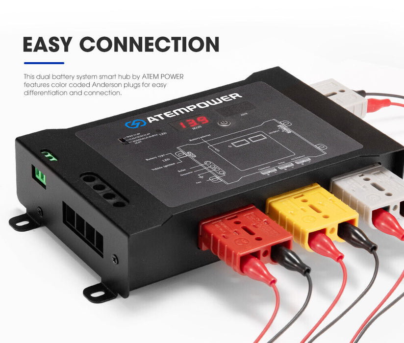 ATEM POWER Smart Hub Dual Battery System Fit DC to DC Chargers