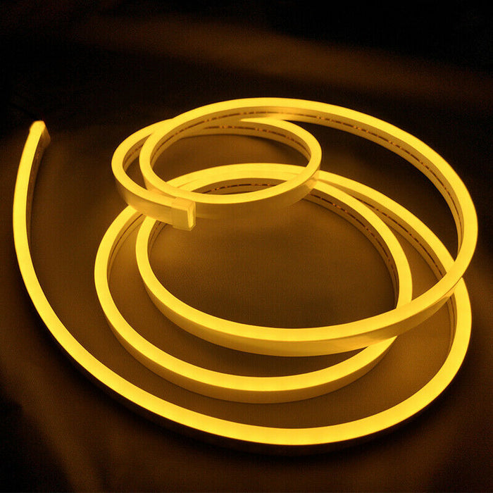 5M Yellow 12V Flex LED Strip Neon Rope Light Silicone