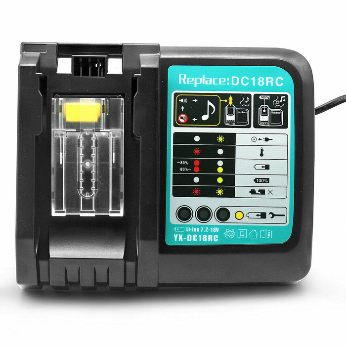 For Makita DC18RC 18V Battery Charger BL1850B BL1860B