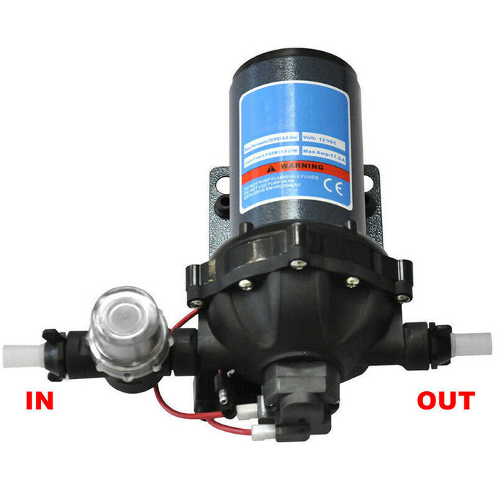 Self-priming 12V Water Pump Watering 20LPM 70PSI High Pressure Water Pump