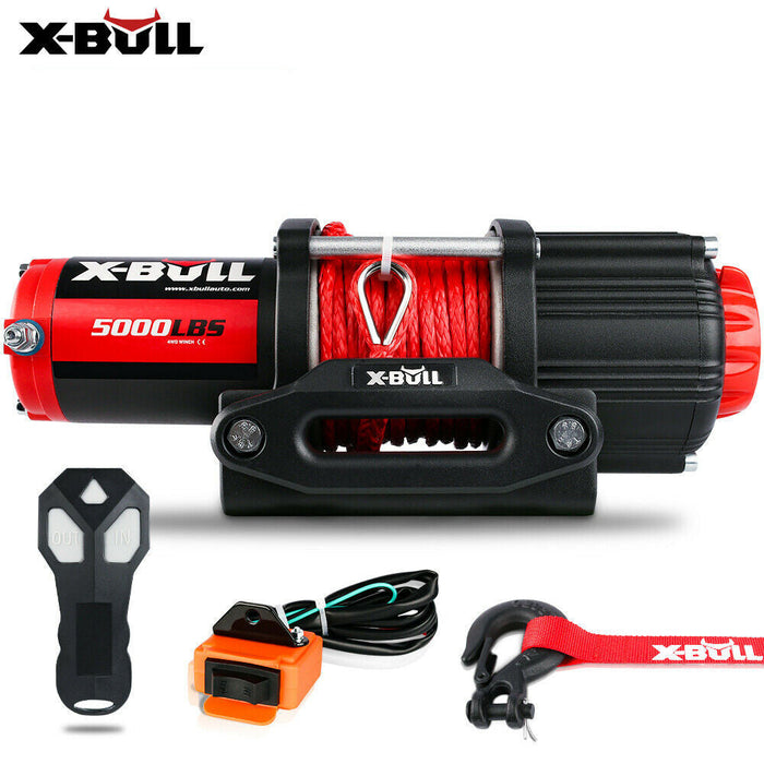 X-BULL 5000lbs 12V Electric Winch with Synthetic Rope & Wireless Remote