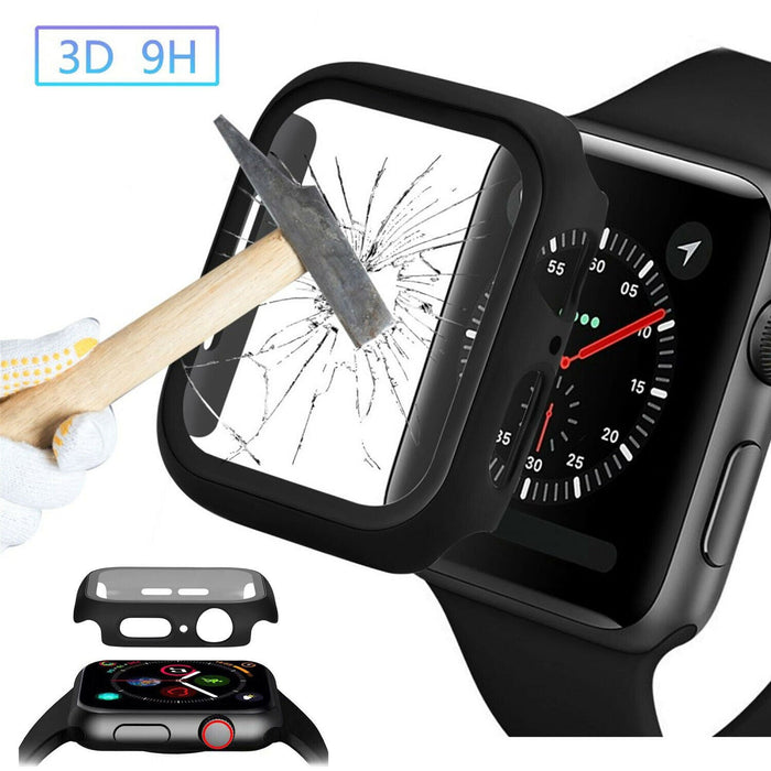 For Apple Watch 44mm Series 4 5 6 SE Case +Tempered Glass