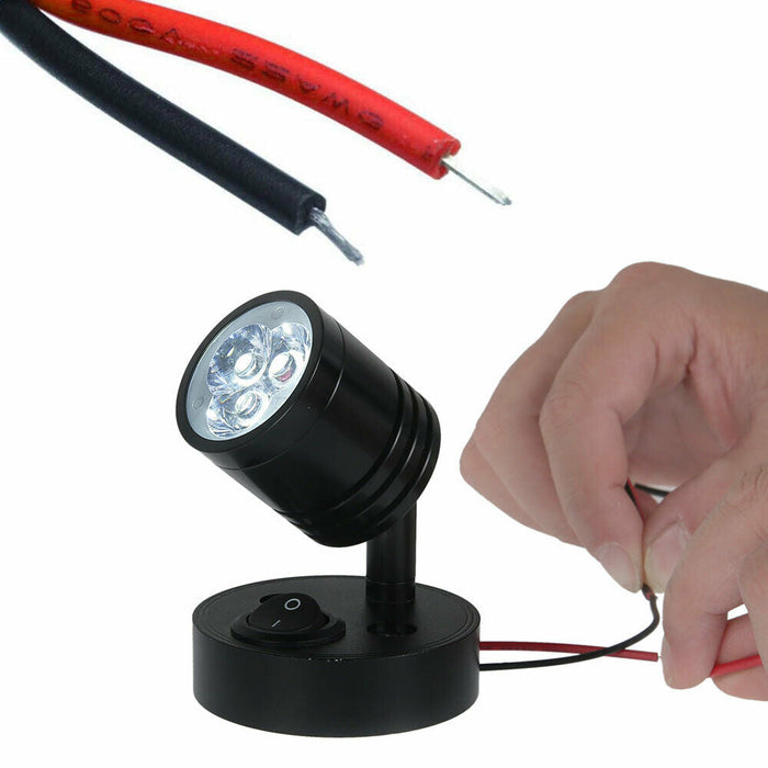 2 Pack 12V LED Interior Reading Spot Lights with Switch for Caravan, Camper & Boat