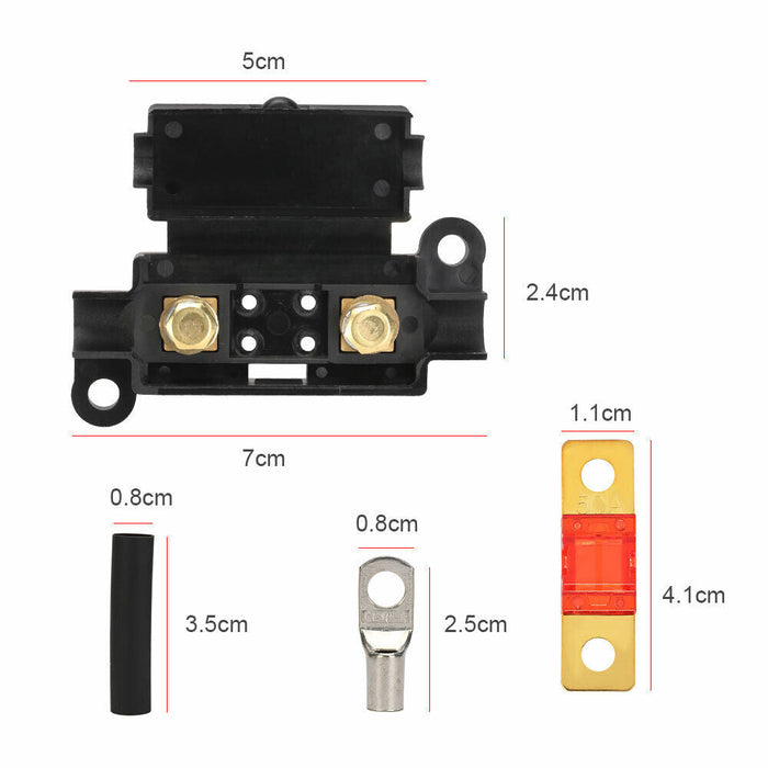 50A MIDI FUSE KIT 4 ANS Holder 7 x 50 AMP Fuses to suit Redarc BCDC Dual Battery