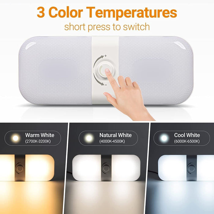 12V-24V 120LED Interior Ceiling Light Dimmable Caravan RV Camper