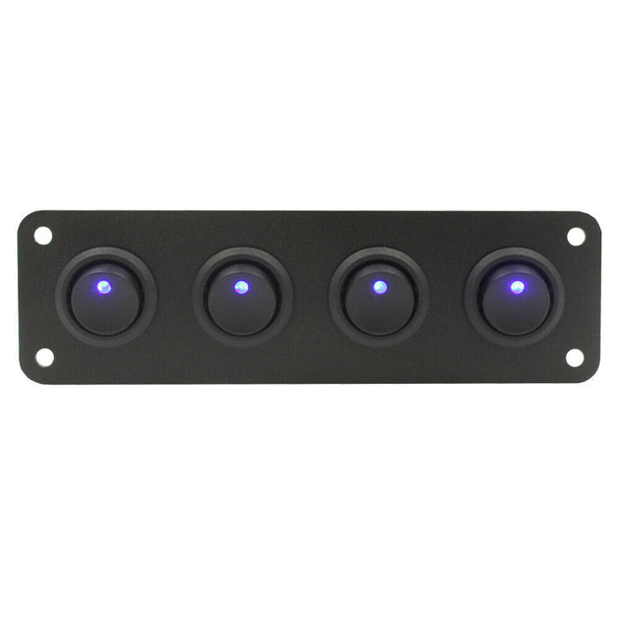 4 Gang Toggle Switch Panel Caravan Car 12v