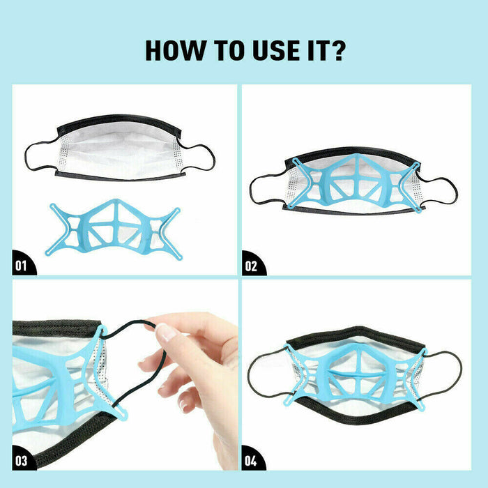 4pcs Mask Breathe Support Bracket Protector Reusable Soft 3D Holder