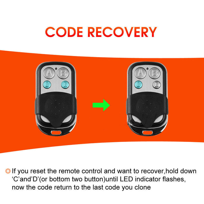 1x Universal Replacement Garage Door Gate Car Cloning Remote Control Key Fob