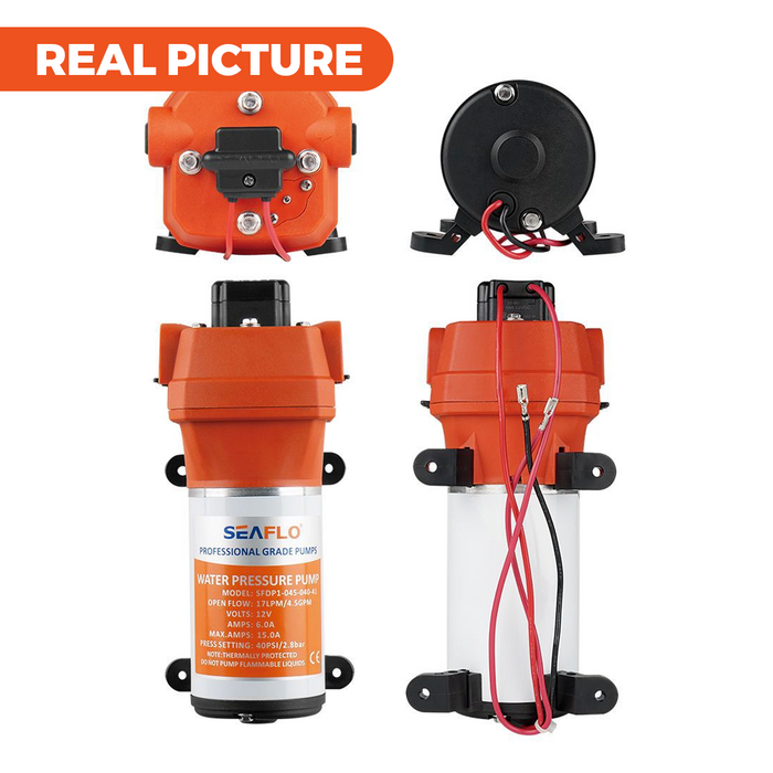 12V SEAFLO Marine Grade Water Pressure Pump 17LPM Caravan Boat RV Agriculture