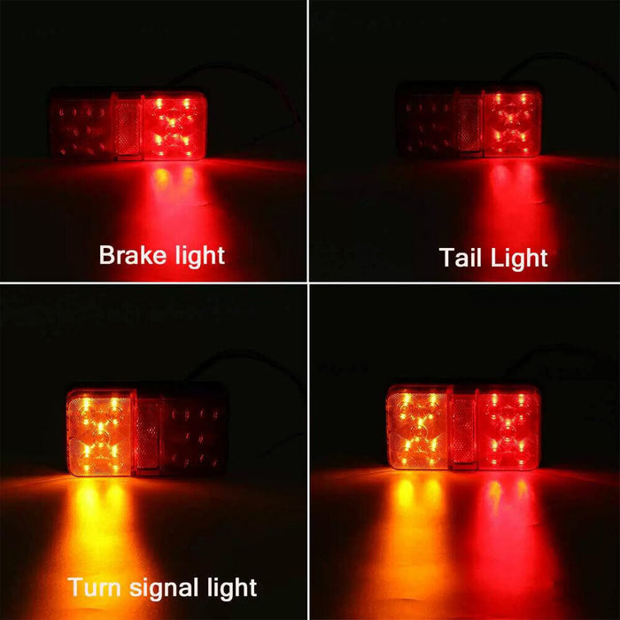 A Pair 12V 24V LED Tail Lights Lamp For Truck Trailer