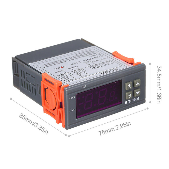 Digital Temperature Thermostat STC-1000 Controller 110V-220V Heating Cooling LCD