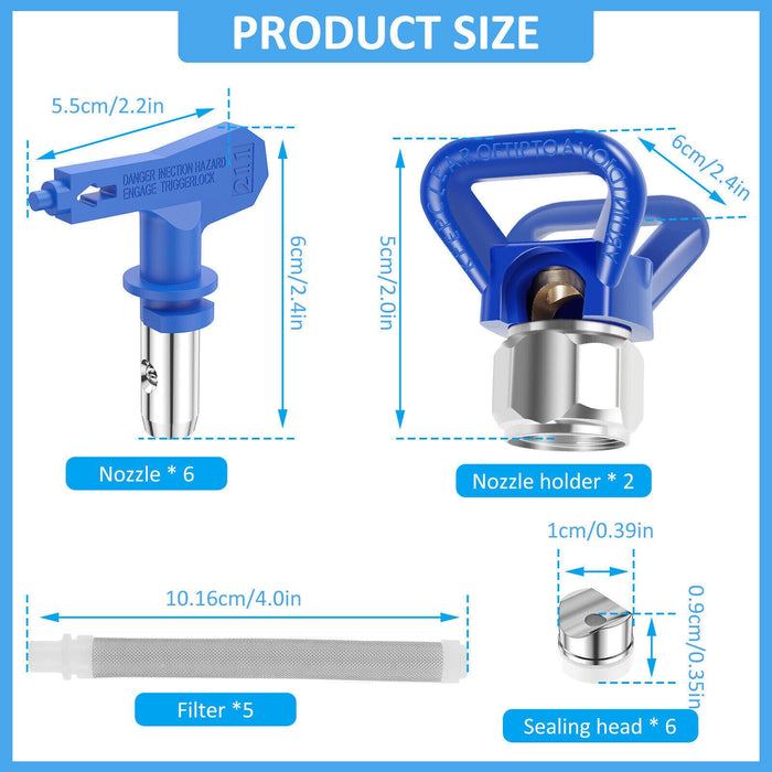 Airless Paint Sprayer Tips Spray Gun Nozzle Filters