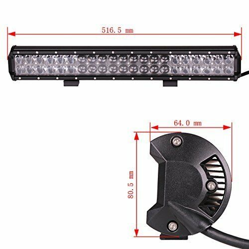 10D 20inch 126W CREE LED Light Bar Spot Flood Combo + 23inch Black Number Plate