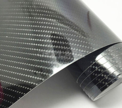 5D 1.51M x 50cm Gloss Black Carbon Fibre Fiber Vinyl Car Wrap Air Release Film