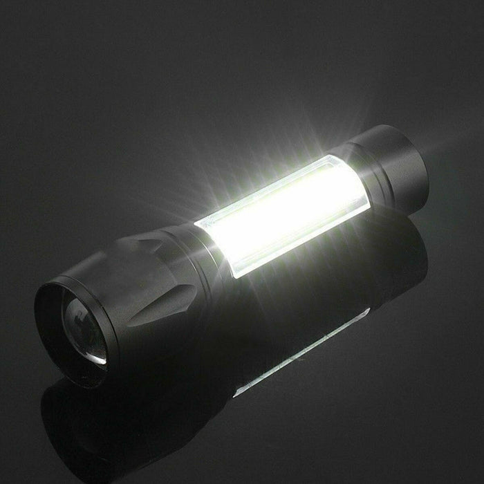 COB LED Mini Flashlight Torch Zoom