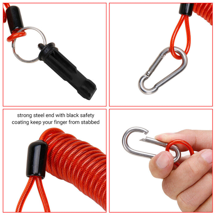 Coiled Pin Spring Straps For Breakaway Cable Brakes Trailer Truck Camper Caravan