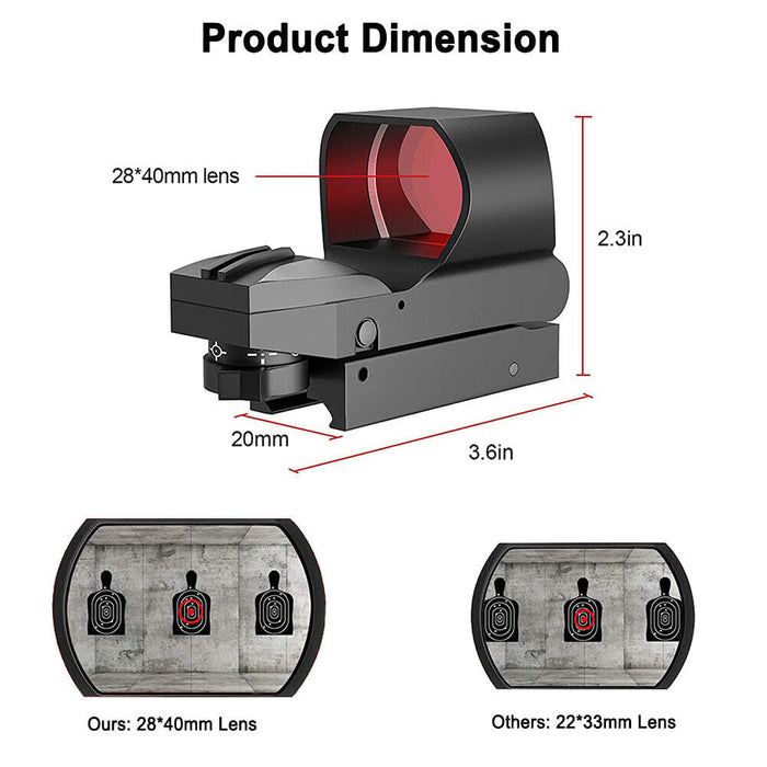20mm Rail Tactical Red Dot Sight Holographic Reflex Scope