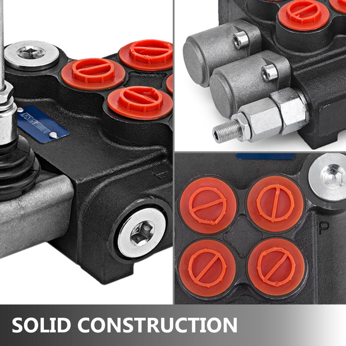 2 Spool Hydraulic Directional Control Valve 11 Gpm, Double Acting Cylinder Spool