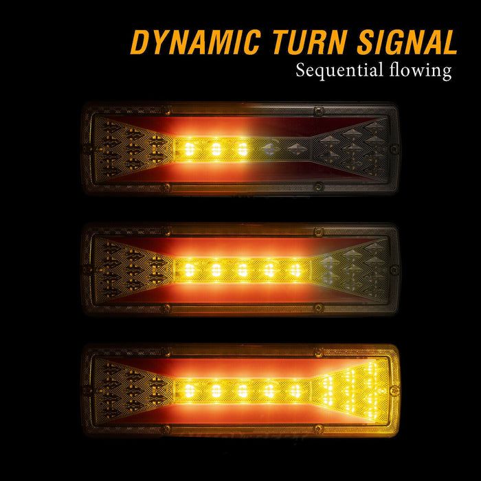 2x LED Trailer Lights Tail Lamp Stop Brake Dynamic Indicator 12V Taillight Pair