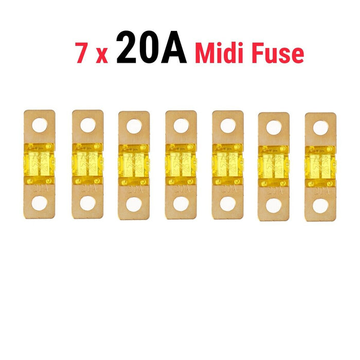 20A MIDI FUSE KIT 4 ANS Holder 7 x 20 AMP Fuses to suit Redarc BCDC Dual Battery