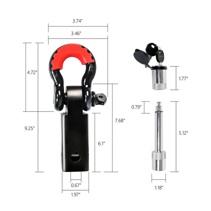 Hitch Receiver Bonus Bow Shackle Tow Bar Recovery Receiver