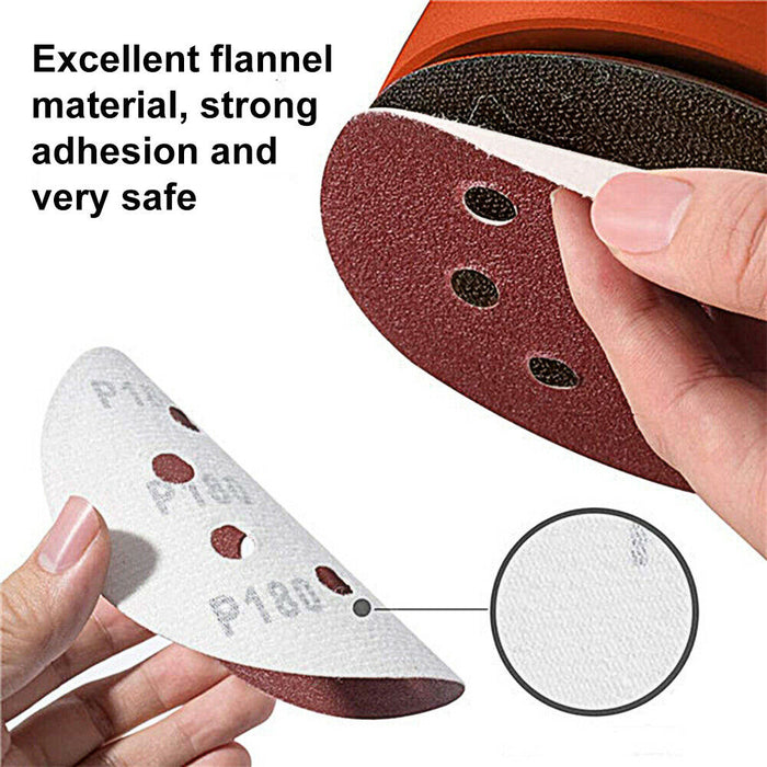 160PCS Sanding Discs 40-800 Grit Pads 125mm Hook&Loop 8 Hole Orbital Sandpaper