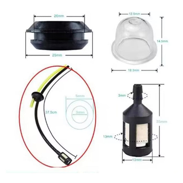 2 Set Whipper Snipper Line Trimmer Cutter Fuel Line Filter Hose Pipe Tank Kit