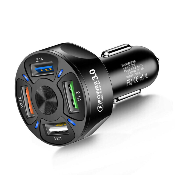 12V Car Cigarette Lighter Socket Dual QC3.0 USB Ports Fast Charger Power Adapter Car Charger