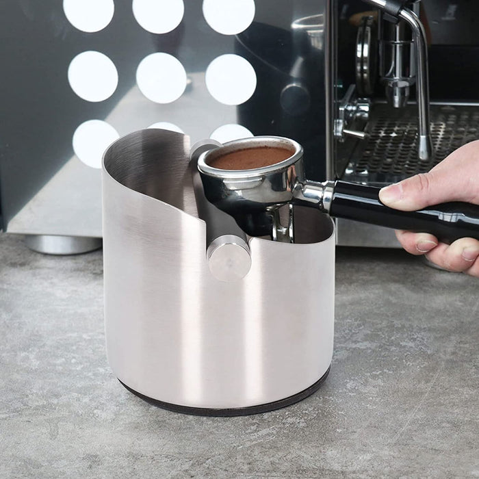 Coffee Knock Box Espresso Grinds Waste Container Tamper Bin Stainless Steel