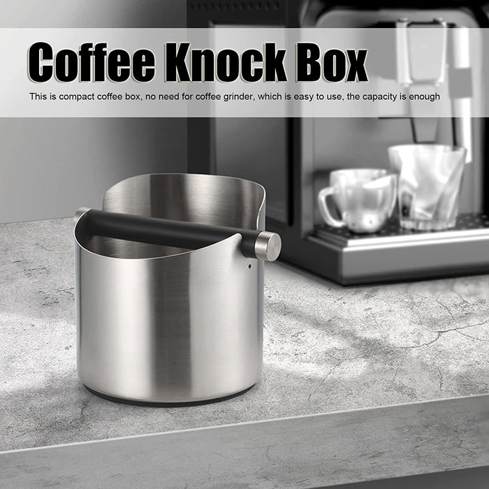 Coffee Knock Box Espresso Grinds Waste Container Tamper Bin Stainless Steel