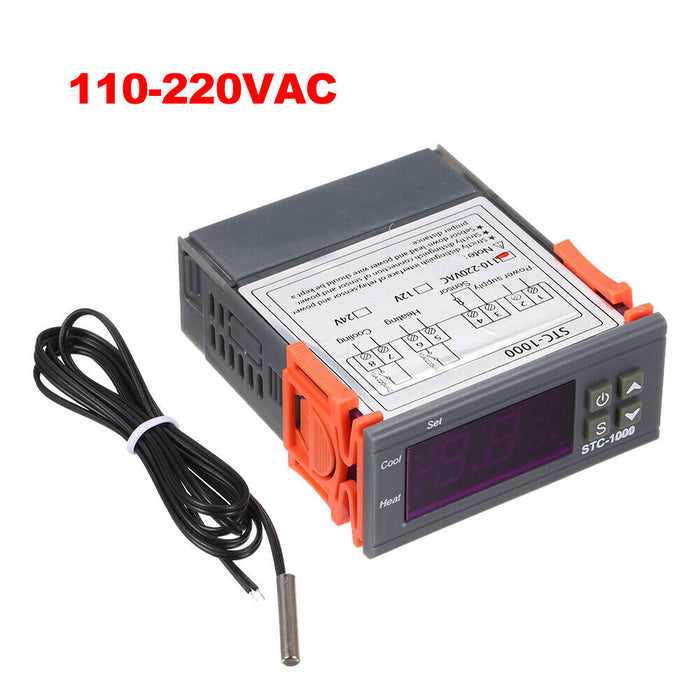 Digital Temperature Thermostat STC-1000 Controller 110V-220V Heating Cooling LCD