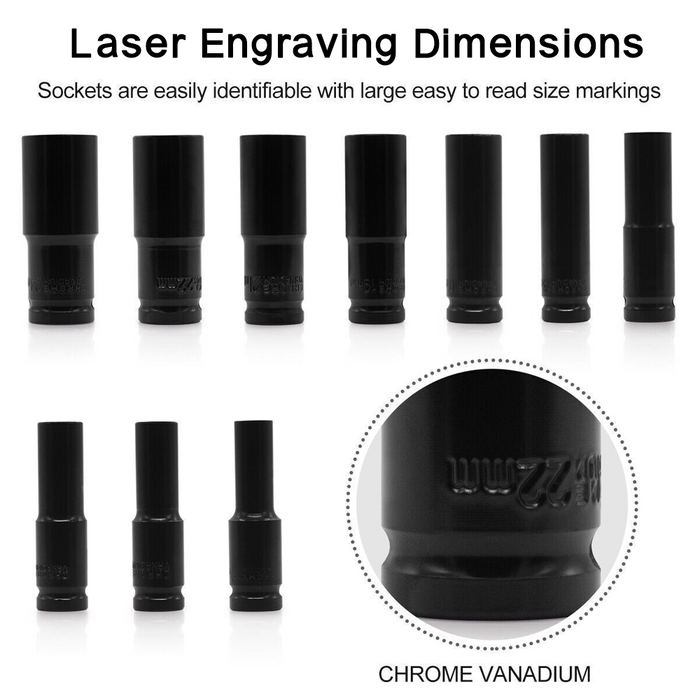 20PCS 1/2" Socket Set 8-32MM