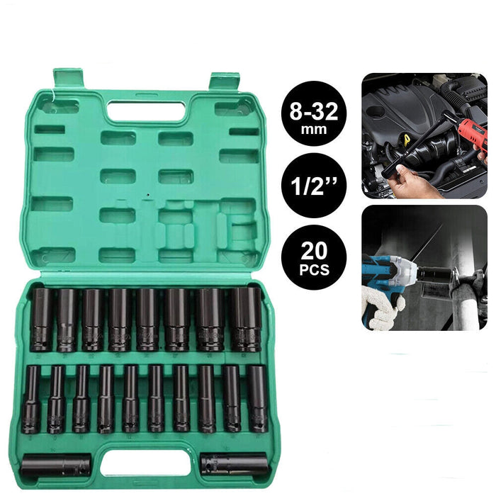 20PCS 1/2" Socket Set 8-32MM